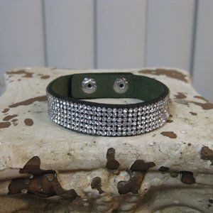 NWOT Guess green rhinestone cuff bracelet